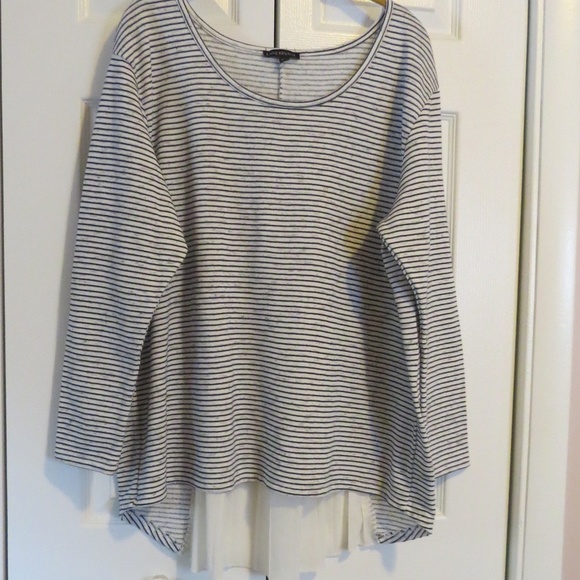 Lane Bryant Tops - Lane Bryant Thick Knit Stripe Pleat Back Top 18/20